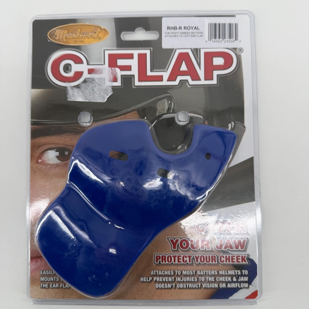 Markwort C-Flap Batting Helmet‎ Face Guard Right Handed Batter Royal Blue RHB-R